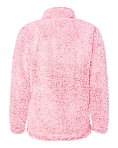 Women’s Epic Sherpa Quarter-Zip Pullover - Back - B22928273 - Fire Coral Heather