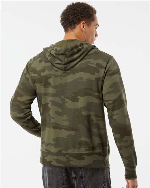 Lightweight Full-Zip Hooded Sweatshirt - OnModelBack - B81076623 - Forest Camo