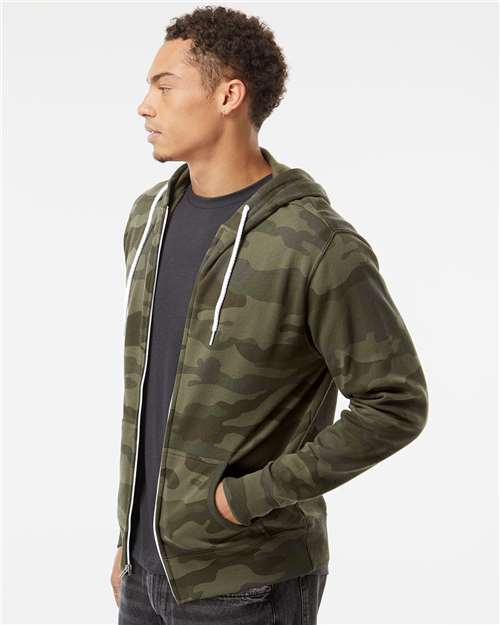 Lightweight Full-Zip Hooded Sweatshirt - OnModelSide - B81076623 - Forest Camo