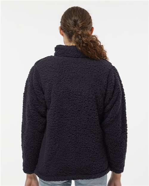 Women’s Epic Sherpa Quarter-Zip Pullover - OnModelBack - B22928507 - Black
