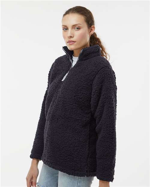 Women’s Epic Sherpa Quarter-Zip Pullover - OnModelSide - B22928507 - Black