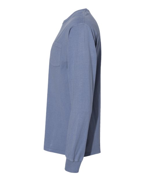 Garment-Dyed Long Sleeve T-Shirt With a Pocket - DirectSide - B35400283 - Saltwater