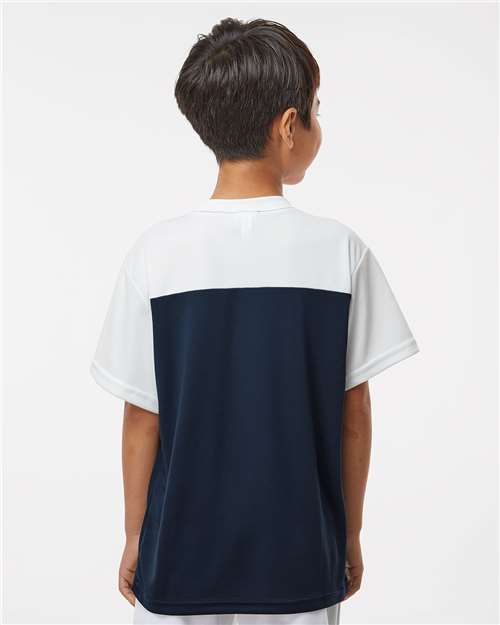 Youth Crewneck Baseball Jersey - OnModelBack - B33985142 - Navy/ White