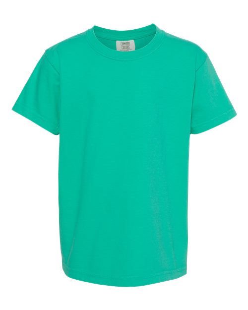 Garment-Dyed Youth Heavyweight T-Shirt - Front - B31608022 - Island Green