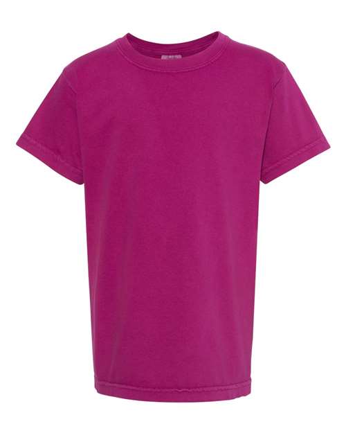 Garment-Dyed Youth Heavyweight T-Shirt - Front - B31608032 - Boysenberry