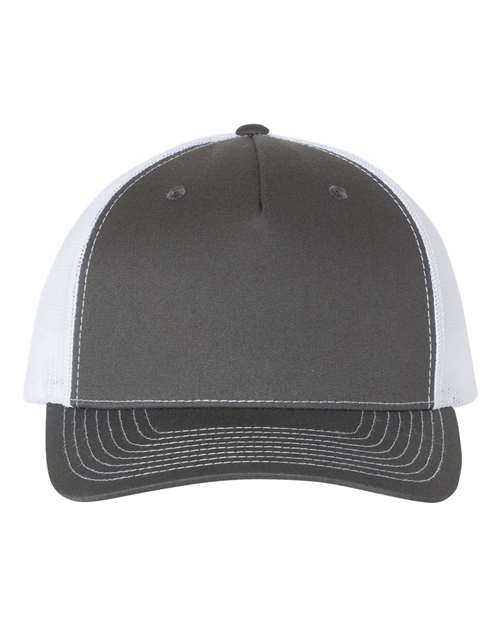 Five-Panel Trucker Cap - Front - B00195100 - Charcoal/ White