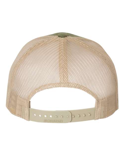 Five-Panel Trucker Cap - Back - B00195620 - Army Olive Green/ Tan