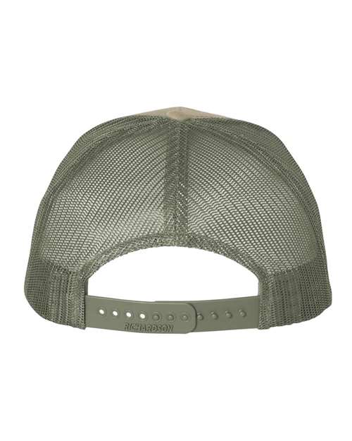 Five-Panel Trucker Cap - Back - B00195240 - Pale Khaki/ Loden Green