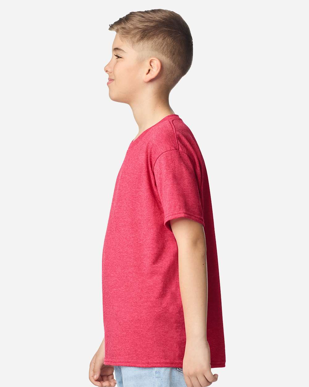 Heavy Cotton™ Youth T-Shirt - OnModelSide - B31560622 - Heather Red