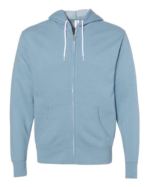 Lightweight Full-Zip Hooded Sweatshirt - Front - B81076253 - Misty Blue