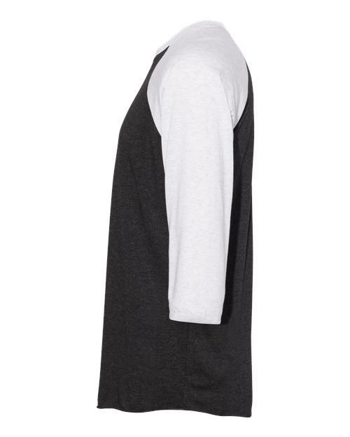 Triblend Three-Quarter Raglan T-Shirt - DirectSide - B56818002 - Heather White/ Vintage Black