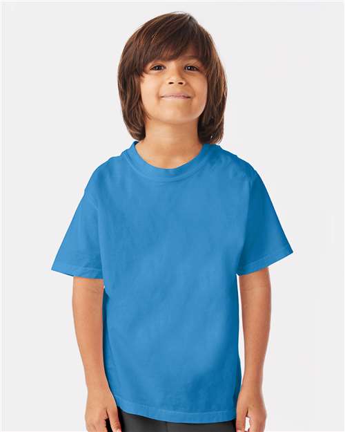 Garment-Dyed Youth T-Shirt - OnModelFront - B36900102 - Summer Sky Blue