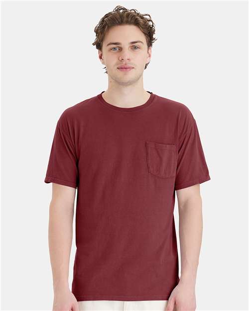 Garment-Dyed Pocket T-Shirt - OnModelFront - B35200323 - Cayenne