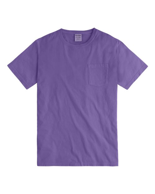 Garment-Dyed Pocket T-Shirt - Front - B35200213 - Lavender