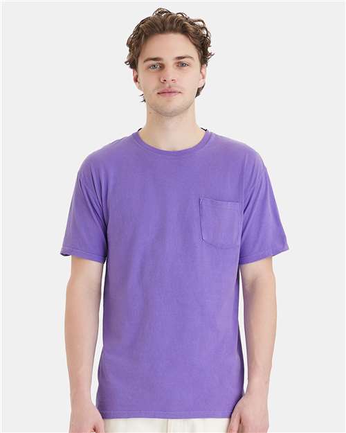 Garment-Dyed Pocket T-Shirt - OnModelFront - B35200213 - Lavender