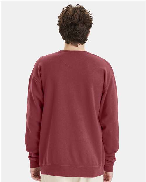Garment-Dyed Crewneck Sweatshirt - OnModelBack - B35700323 - Cayenne