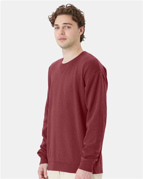 Garment-Dyed Crewneck Sweatshirt - OnModelSide - B35700323 - Cayenne