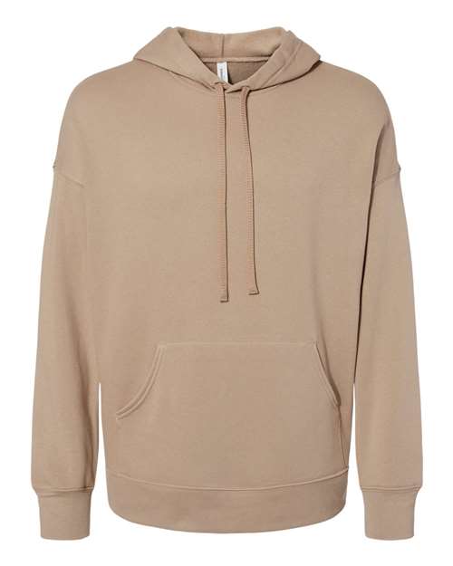 Sponge Fleece Drop Shoulder Hoodie - Front - B36906242 - Tan