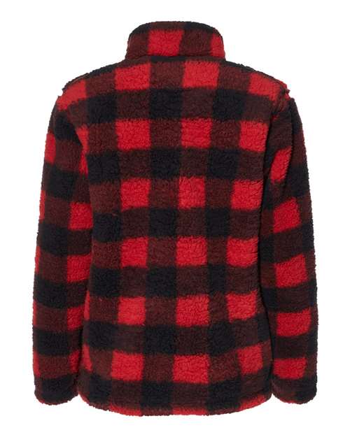 Women’s Epic Sherpa Quarter-Zip Pullover - Back - B22928703 - Red/ Black Buffalo