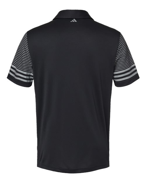 Striped Sleeve Polo - Back - B03253503 - Black/ Grey Three