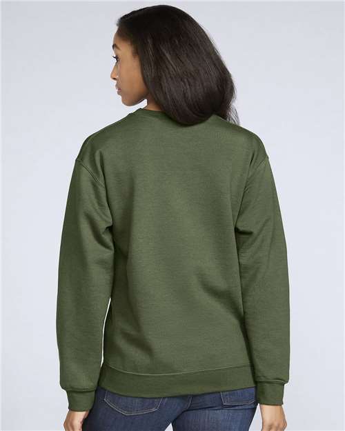 Softstyle® Midweight Crewneck Sweatshirt - OnModelBack - B24060533 - Military Green