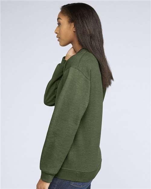 Softstyle® Midweight Crewneck Sweatshirt - OnModelSide - B24060533 - Military Green