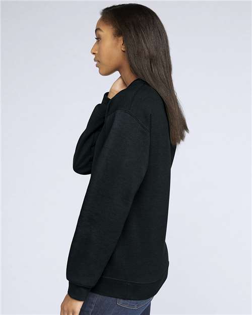 Softstyle® Midweight Crewneck Sweatshirt - OnModelSide - B24060503 - Black
