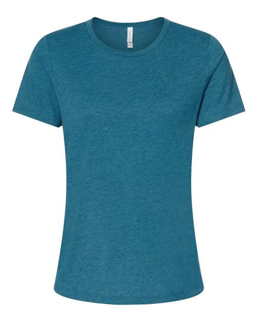 Women’s Relaxed Fit Heather CVC Tee - Front - B20506763 - Heather Deep Teal