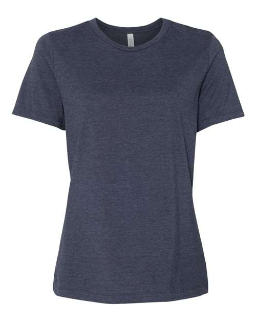 Women’s Relaxed Fit Heather CVC Tee - Front - B20506653 - Heather Navy