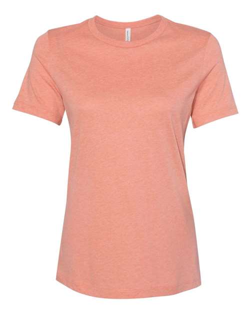 Women’s Relaxed Fit Heather CVC Tee - Front - B20506303 - Heather Sunset