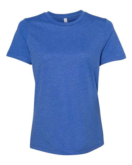 Women’s Relaxed Fit Heather CVC Tee - Front - B20506743 - Heather True Royal
