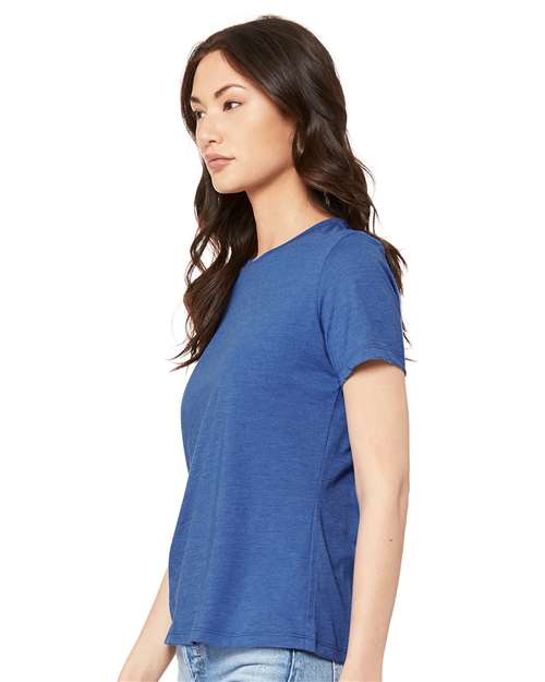 Women’s Relaxed Fit Heather CVC Tee - OnModelSide - B20506743 - Heather True Royal