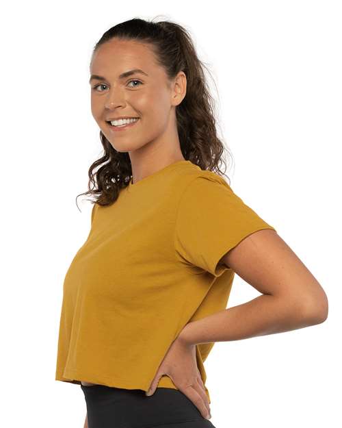 Women's Ideal Crop Top - OnModelSide - B02718282 - Antique Gold