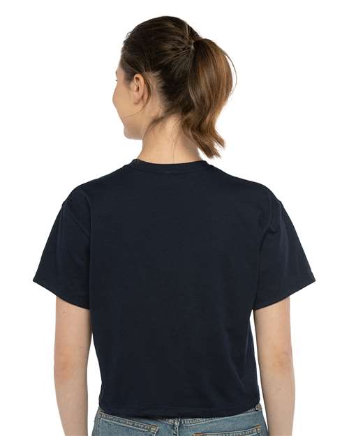 Women's Ideal Crop Top - OnModelBack - B02718652 - Midnight Navy