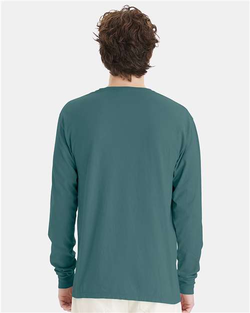 Unisex Garment-Dyed Long Sleeve T-Shirt - OnModelBack - B35300178 - Cactus