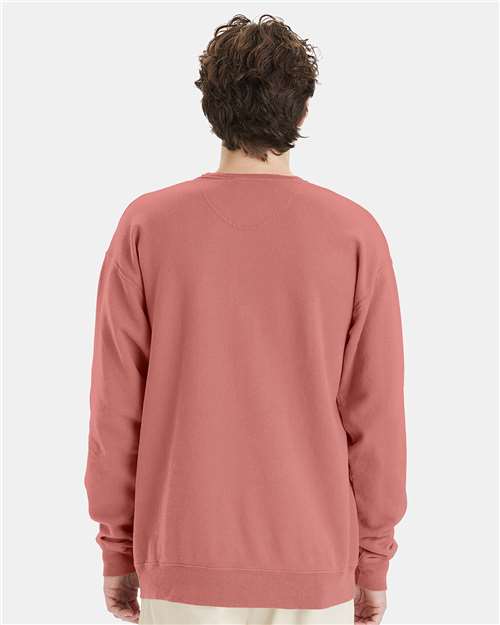 Garment-Dyed Crewneck Sweatshirt - OnModelBack - B35700283 - Mauve
