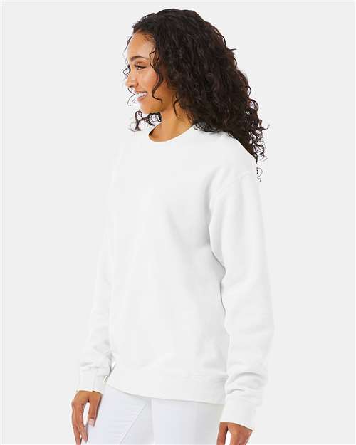 Garment-Dyed Crewneck Sweatshirt - OnModelSide - B35700013 - White