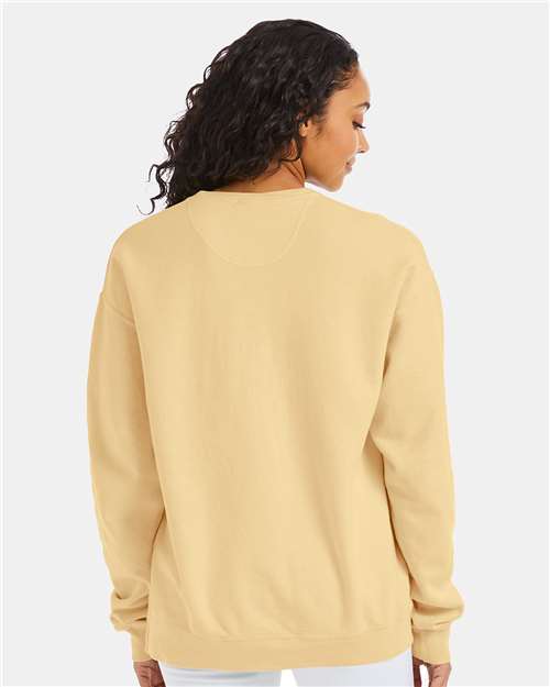 Garment-Dyed Crewneck Sweatshirt - OnModelBack - B35700403 - Summer Squash Yellow