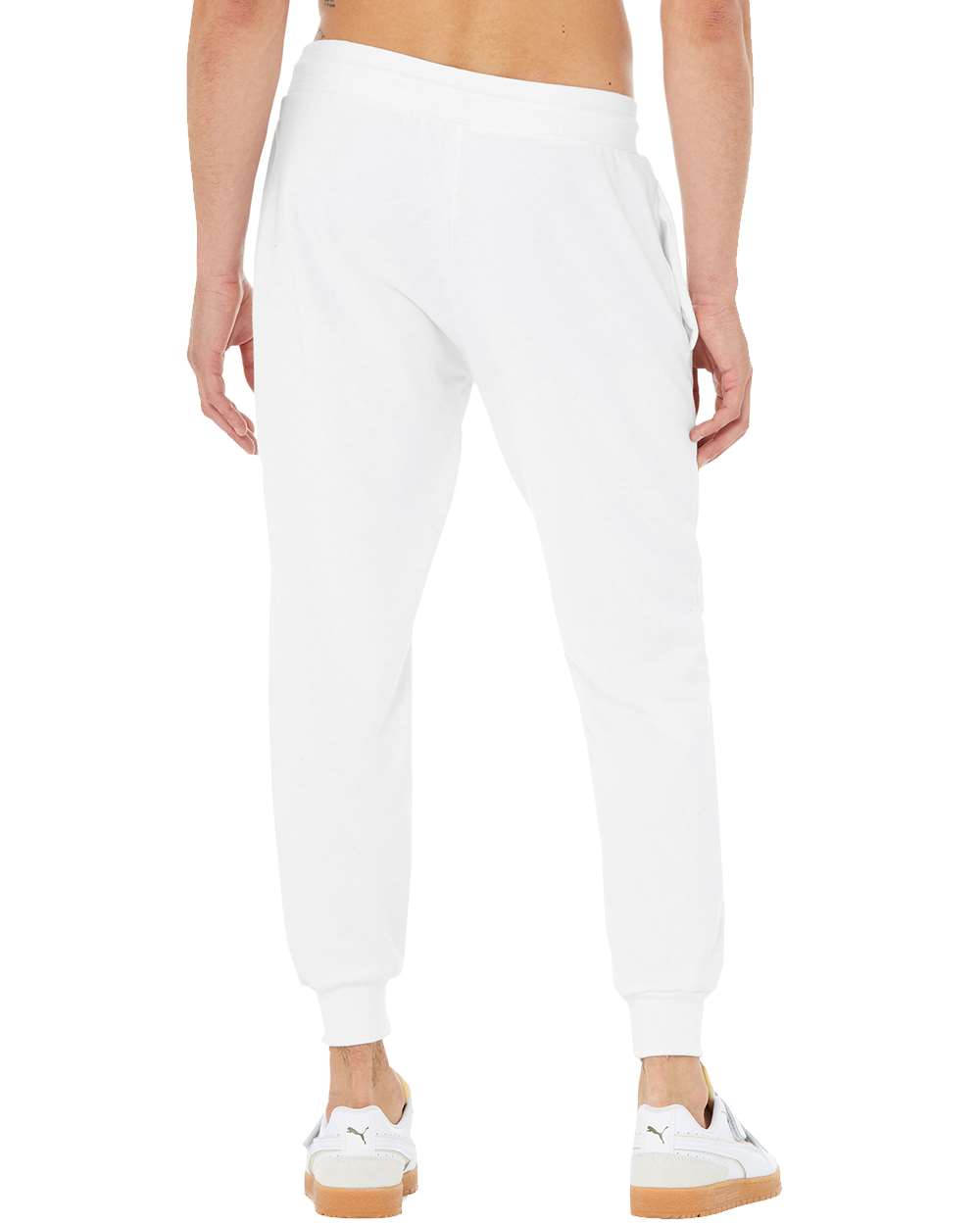 Unisex Sponge Fleece Jogger Sweatpants - Back - B36806002 - White