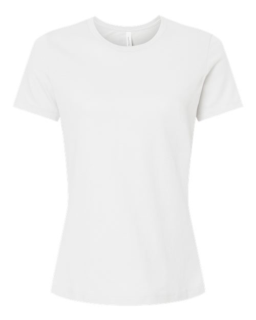 Women’s Relaxed Fit Heather CVC Tee - Front - B20506003 - Solid White Blend