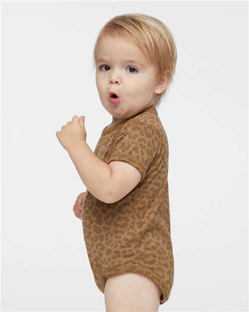 Infant Fine Jersey Bodysuit - OnModelSide - B33438841 - Brown Leopard