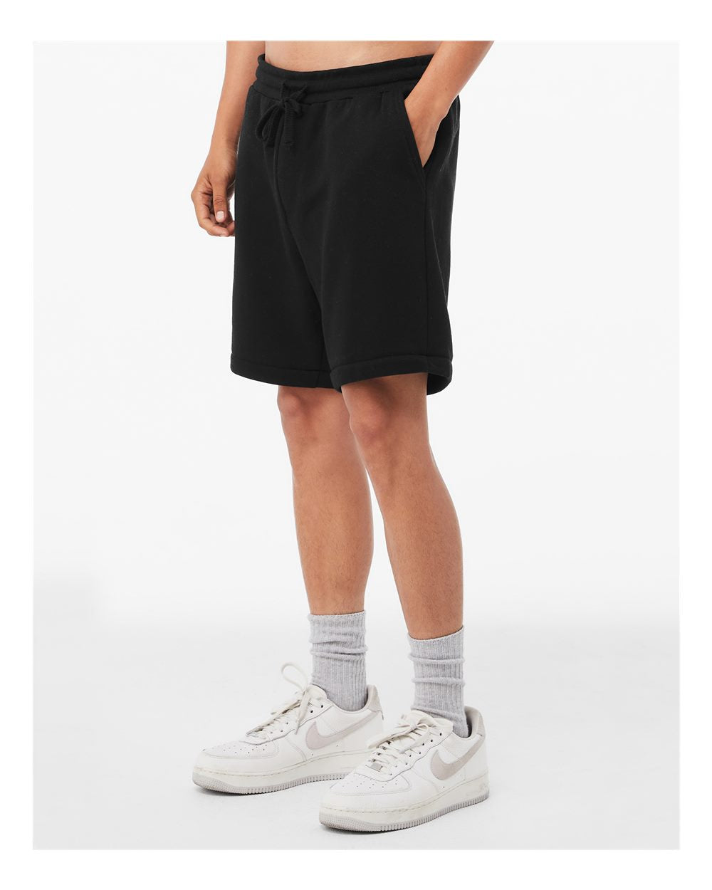 Unisex Sponge Fleece Shorts - OnModelSide - B65806502 - Black