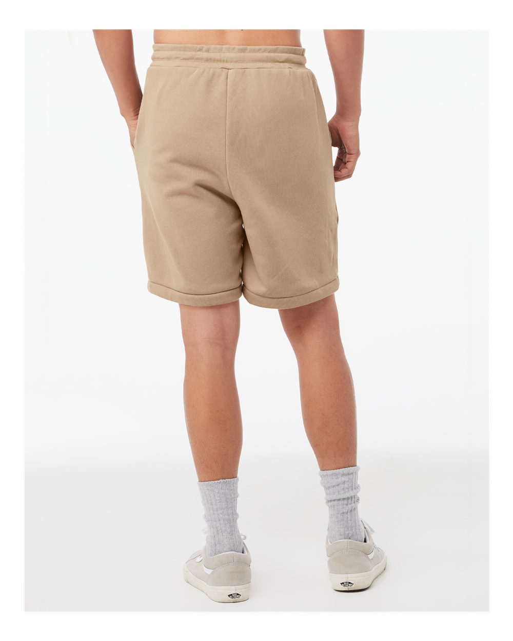 Unisex Sponge Fleece Shorts - OnModelBack - B65806362 - Tan