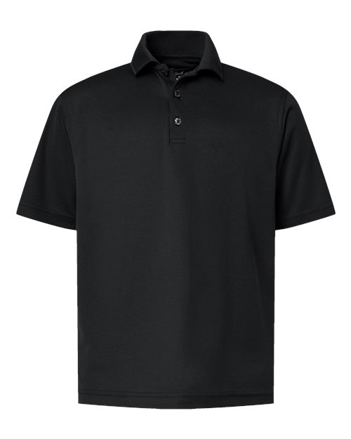Youth Saratoga Performance Mini Mesh Polo - Front - B11171502 - Black