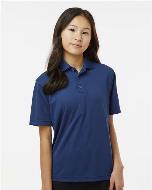 Youth Saratoga Performance Mini Mesh Polo - OnModelFront - B11171652 - Navy