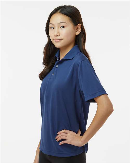 Youth Saratoga Performance Mini Mesh Polo - OnModelSide - B11171652 - Navy