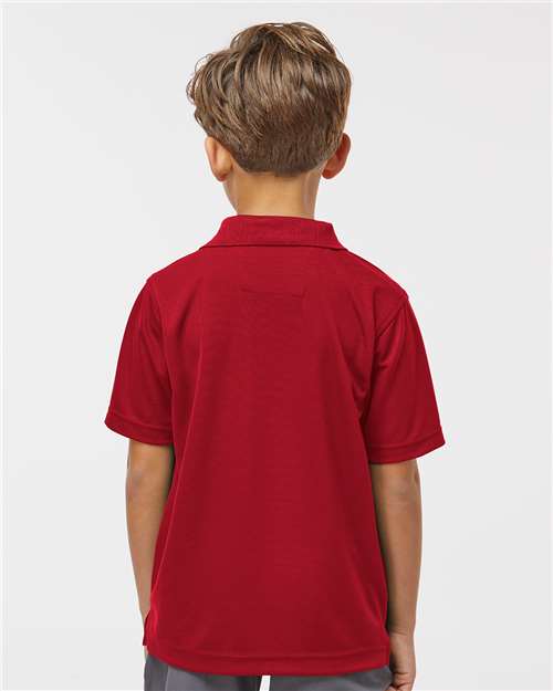 Youth Saratoga Performance Mini Mesh Polo - OnModelBack - B11171102 - Red