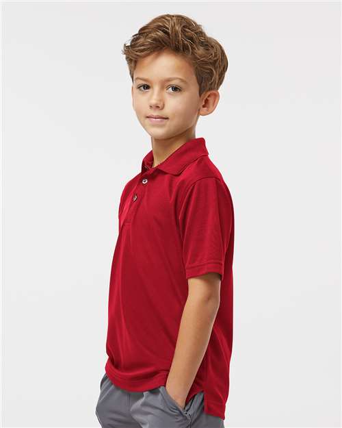 Youth Saratoga Performance Mini Mesh Polo - OnModelSide - B11171102 - Red