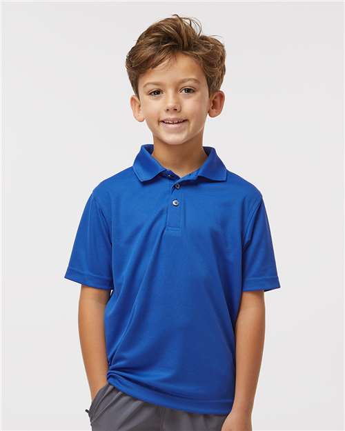 Youth Saratoga Performance Mini Mesh Polo - OnModelFront - B11171752 - Royal