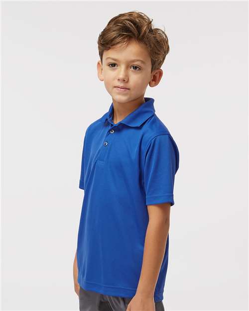 Youth Saratoga Performance Mini Mesh Polo - OnModelSide - B11171752 - Royal